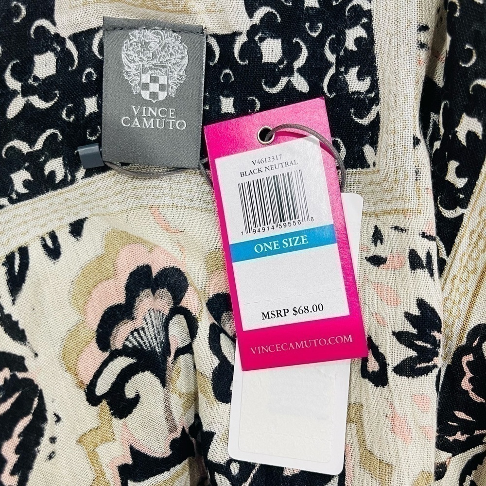 Vince Camuto NWT One/Size Boho Floral Print Coverup Kimono Tassels - Picture 9 of 10